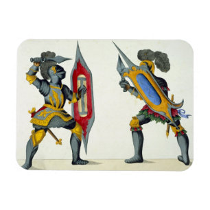 Magnet Flexible Deux chevaliers qui combattent, assiette de 'A His
