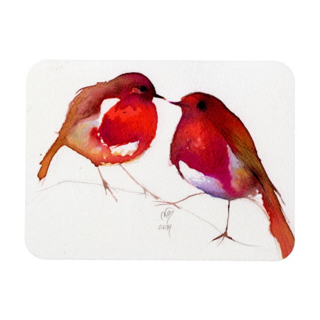 Magnet Flexible Deux petits oiseaux d'encre 2014 (Horizontal)