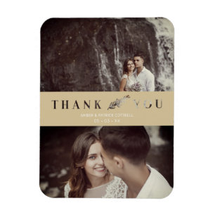 Magnet Flexible Deux Photos Mariage Couple Or Coupe papier Effet