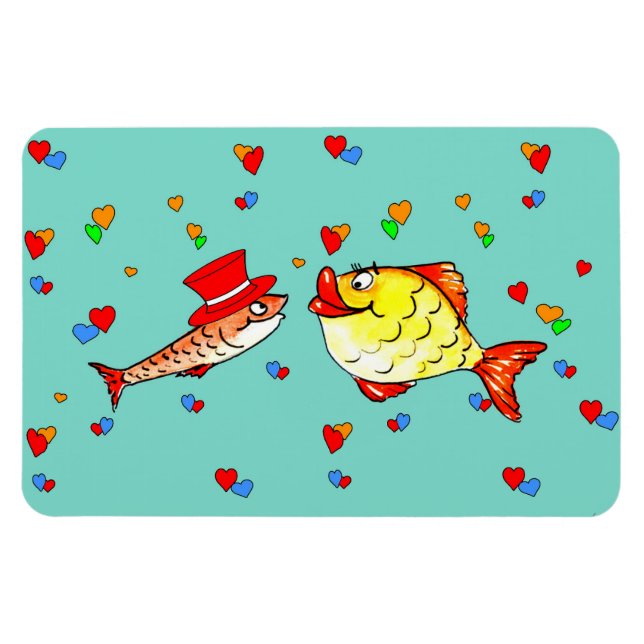 Magnet Flexible Deux poissons amoureux (Horizontal)