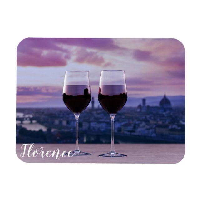 Magnet Flexible Deux verres de vin rouge sur la ligne d'horizon de (Horizontal)