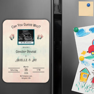 Magnet Flexible "Devinez qui" Genre Révéler Baby shower Ultrasound