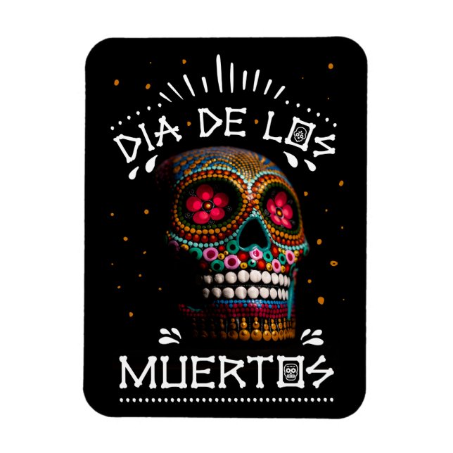 Magnet Flexible Dia mexicaine de l'art mort squelette Art mort (Vertical)