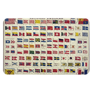 Magnet Flexible Diagramme vintage de drapeaux nationaux - créé