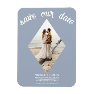 Magnet Flexible Diamant Bleu Poussiéreux Photo Mariage Enregistrer