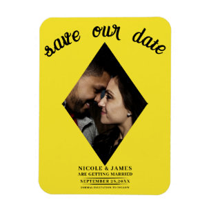 Magnet Flexible Diamant jaune brillant Photo Mariage Enregistrer l