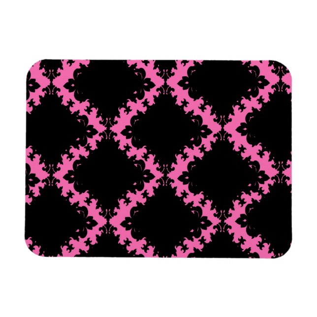 Magnet Flexible diamant noir rose chaud mod damé (Horizontal)