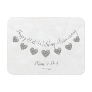 Magnet Flexible Diamond 60e anniversaire de maman et papa mariage