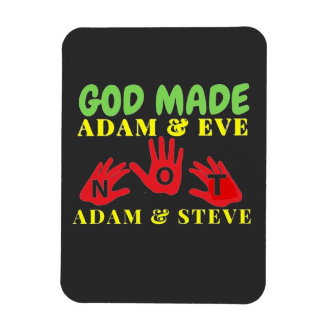 Magnet Flexible Dieu fait Adam et Eve Pas Adam et Steve (Vertical)