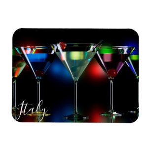 Magnet Flexible Différents cocktails dans des lunettes à martini é