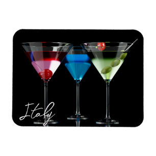 Magnet Flexible Différents cocktails dans des lunettes à martini n