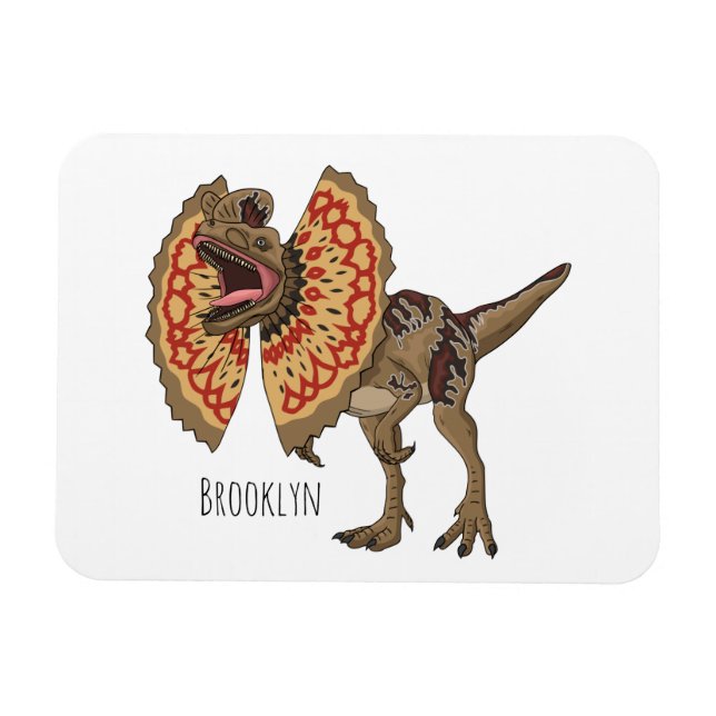 Magnet Flexible Dilophosaurus dessin animé (Horizontal)