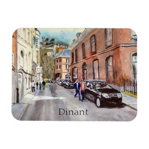 Magnet Flexible Dinant Belgique Street Scene aquarelle