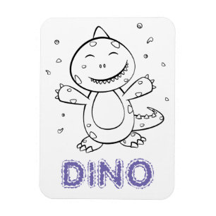 Magnet Flexible Dinosaur - Animal d'art esquissé en noir et blanc