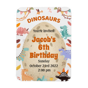 Magnet Flexible Dinosaur fête d'anniversaire avec gros Oeuf Dino