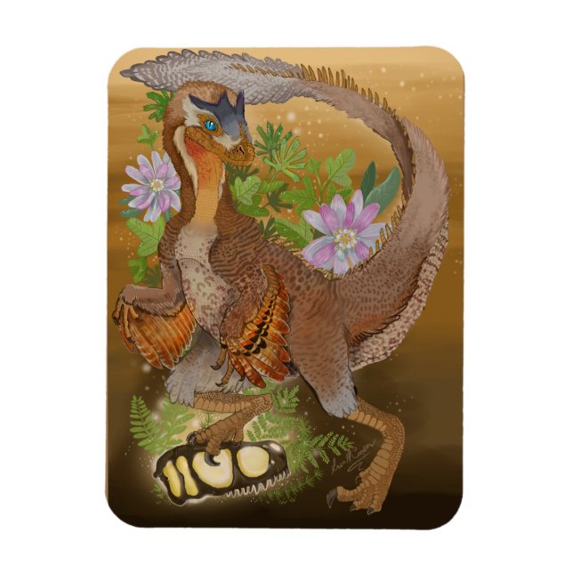 Magnet Flexible Dinosaur Raptor Jungle Art (Vertical)