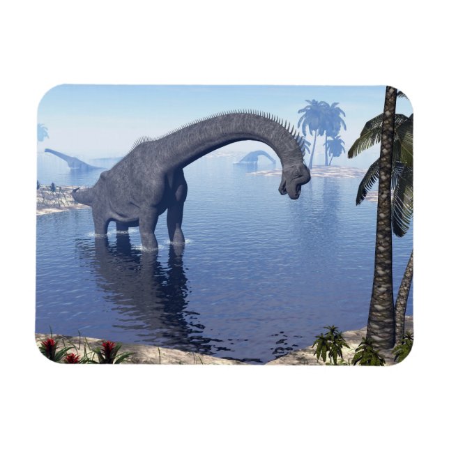 Magnet Flexible dinosaure de Brachiosaurus dans l'eau - rendu 3D (Horizontal)