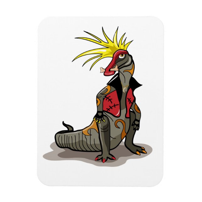 Magnet Flexible Dinosaure Hadrosaurus Habillé Comme Un Punk. (Vertical)