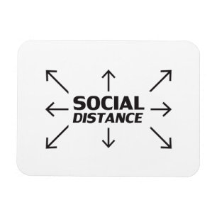 Magnet Flexible Distance sociale typographie moderne et flèches dr