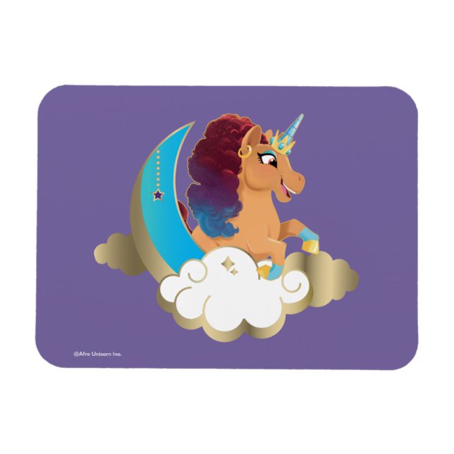 Magnet Flexible Divine la licorne | Lune et nuages (Horizontal)