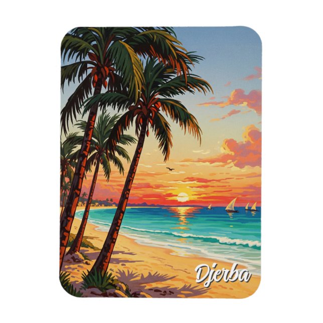 Magnet Flexible Djerba Island Tunisie Carte postale Voyage (Vertical)