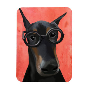 Magnet Flexible Dobermann avec des verres
