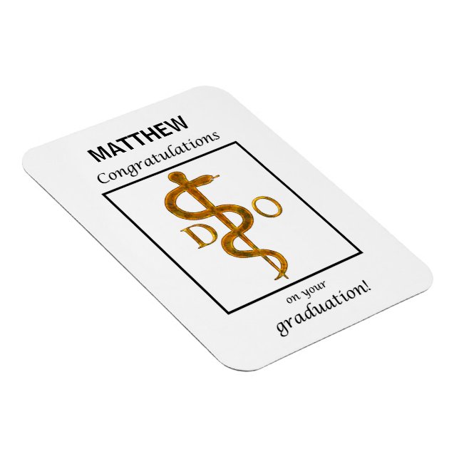 Magnet Flexible Docteur en ostéopathie Diplôme Félicitations (Côté Droit)