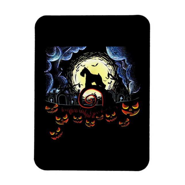 Magnet Flexible Dog et Moon Funny Halloween Costume (Vertical)