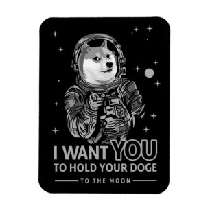 Magnet Flexible Dogecoin Doge I Want You To The Moon Crypto Funny