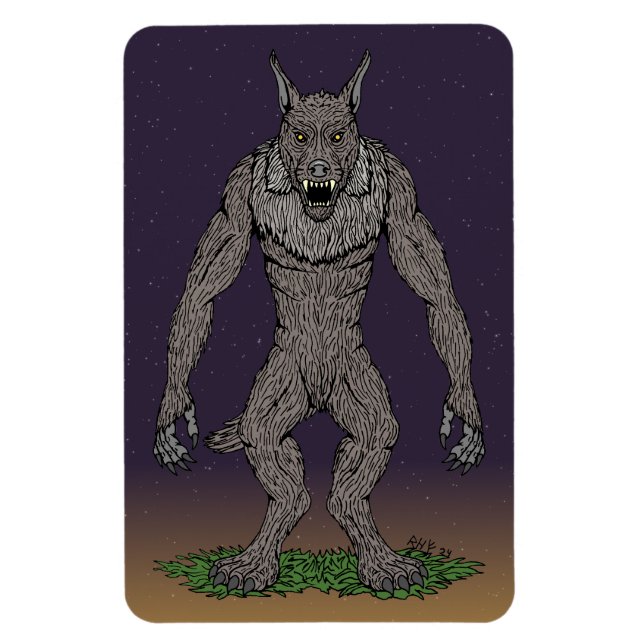 Magnet Flexible Dogman Cryptid ou Werewolf (Vertical)