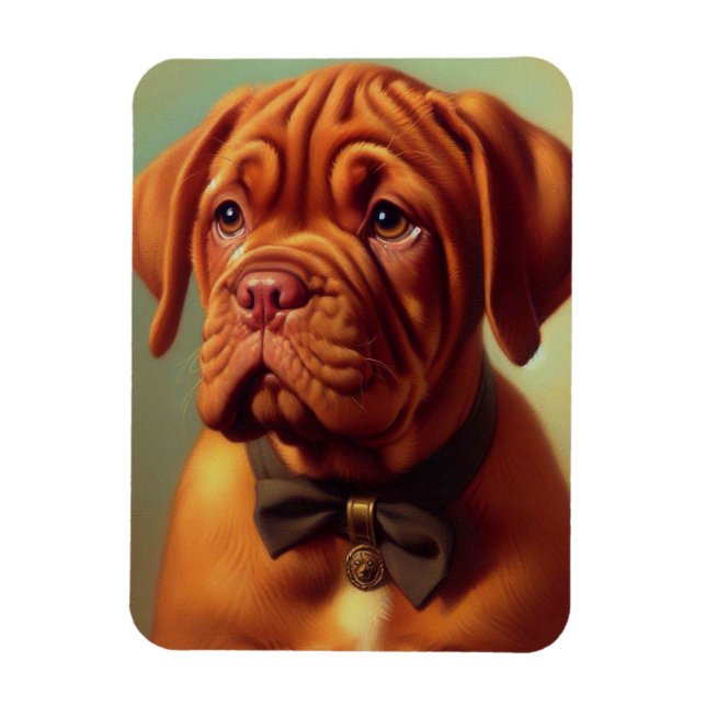 Magnet Flexible Dogue vintage de Bordeaux Peinture (Vertical)