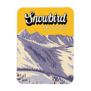 Magnet Flexible Domaine skiable de Snowbird Hiver Utah Vintage