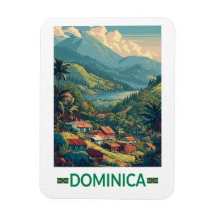 Magnet Flexible Dominica Voyage Art Vintage