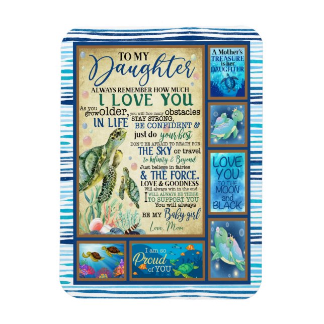 Magnet Flexible Don de fille | Lettre À Ma Fille De Maman (Vertical)