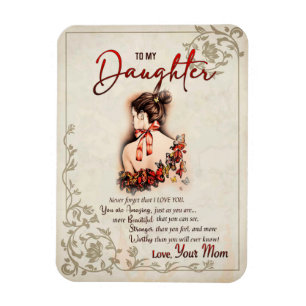Magnet Flexible Don de fille Lettre À Ma Fille De Maman