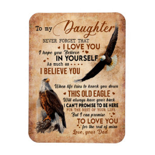 Magnet Flexible Don de fille  Lettre À Ma Fille De Papa