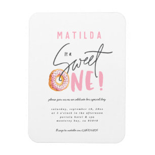 Magnet Flexible Donut sucré une invitation de 1er anniversaire