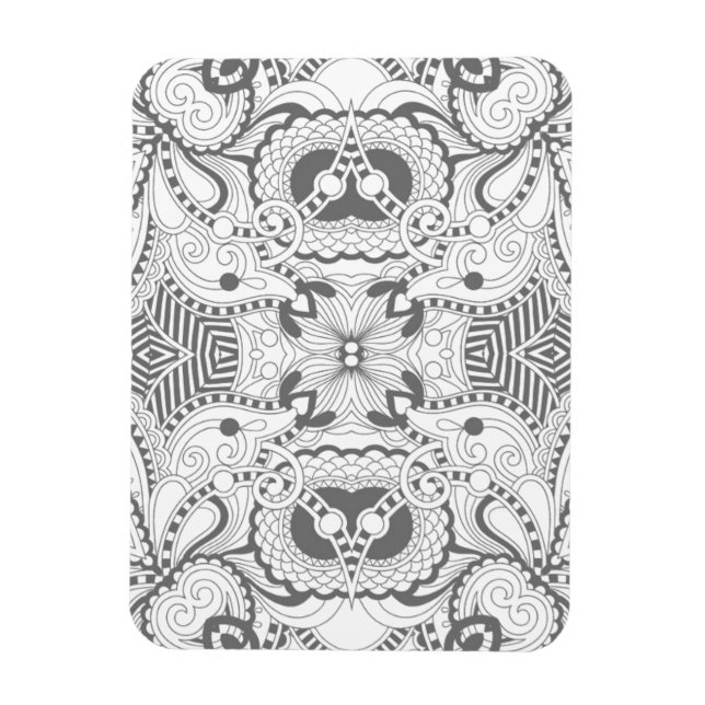 Magnet Flexible Doodle Carré de fleurs (Vertical)