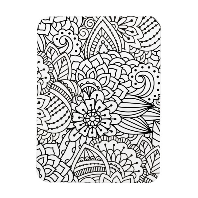 Magnet Flexible Doodle design de fleurs (Vertical)