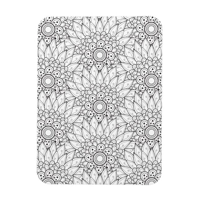 Magnet Flexible Doodle du jardin floral (Vertical)