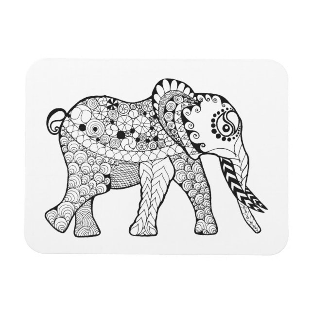 Magnet Flexible Doodle éléphant (Horizontal)