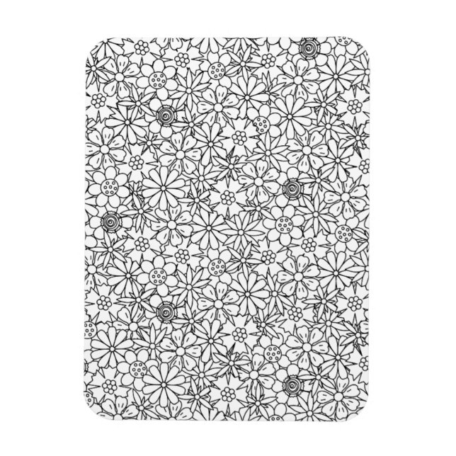 Magnet Flexible Doodle floral (Vertical)