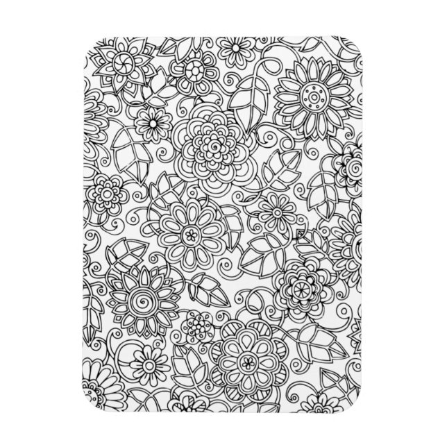 Magnet Flexible Doodle floral ethnique (Vertical)