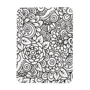 Magnet Flexible Doodle Floral Retro