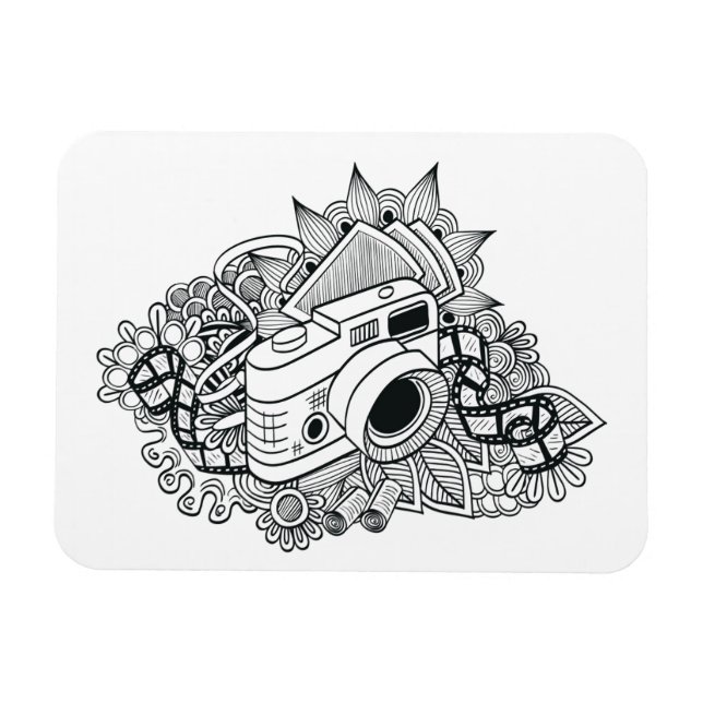 Magnet Flexible Doodle Hipster Camera (Horizontal)