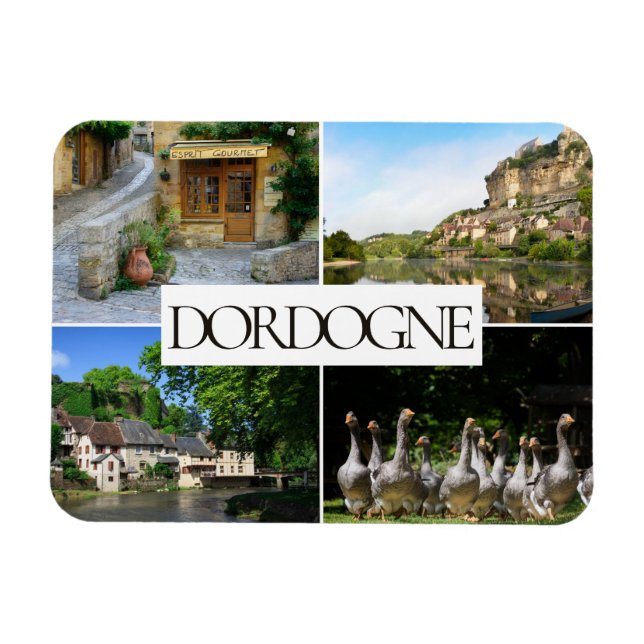 Magnet Flexible Dordogne paysages collage photo de voyage (Horizontal)