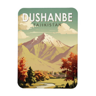 Magnet Flexible Douchanbe Tadjikistan Voyage Art Rétro