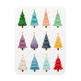 Magnet Flexible Douze sapins de Noël festifs
