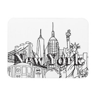 Magnet Flexible Downtown NYE New York Vacation Souvenirs NYC Gift