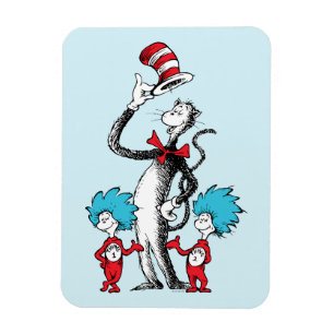 Magnet Flexible Dr Seuss   Chat dans le Casquette, Chose un & Chos